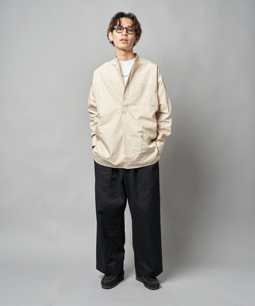 【PUBLUX/パブリュクス】バンドカラープルオーバーシャツ/オーバーサイズ（シャツ/ブラウス）｜PUBLUX（パブリュクス） wif.tv