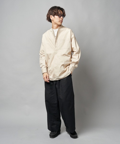 【PUBLUX/パブリュクス】バンドカラープルオーバーシャツ/オーバーサイズ（シャツ/ブラウス）｜PUBLUX（パブリュクス） wif.tv