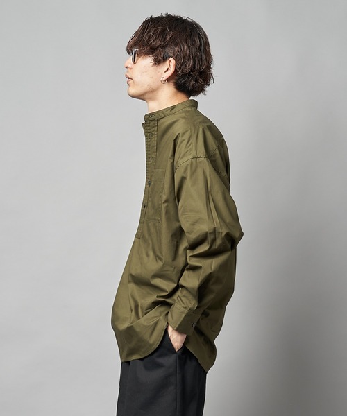 【PUBLUX/パブリュクス】バンドカラープルオーバーシャツ/オーバーサイズ（シャツ/ブラウス）｜PUBLUX（パブリュクス） wif.tv