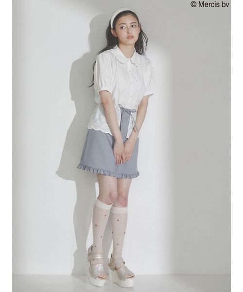 merry jenny(メリージェニー)の「半袖うさぎたちのブラウス(シャツ/ブラウス・レディース・オフホワイト/ブラック・FREE)」の6枚目の写真