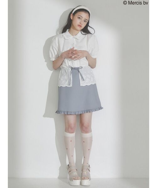 merry jenny(メリージェニー)の「半袖うさぎたちのブラウス(シャツ/ブラウス・レディース・オフホワイト/ブラック・FREE)」の7枚目の写真
