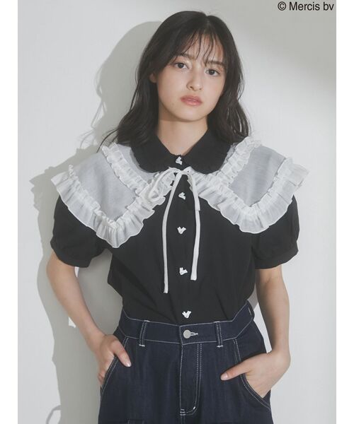 merry jenny(メリージェニー)の「半袖うさぎたちのブラウス(シャツ/ブラウス・レディース・オフホワイト/ブラック・FREE)」の15枚目の写真