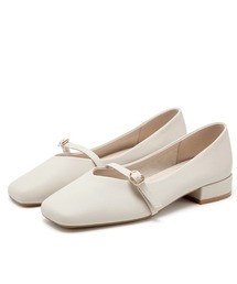 スクエアトウワンストラップパンプス