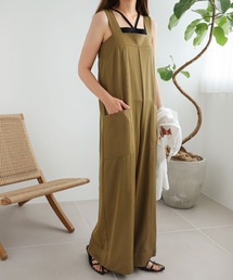 andme（アンドミー）の「ツイルスクエアネックサロペット（サロペット/オーバーオール）」