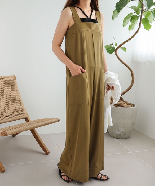 セール】ツイルスクエアネックサロペット（サロペット/オーバーオール