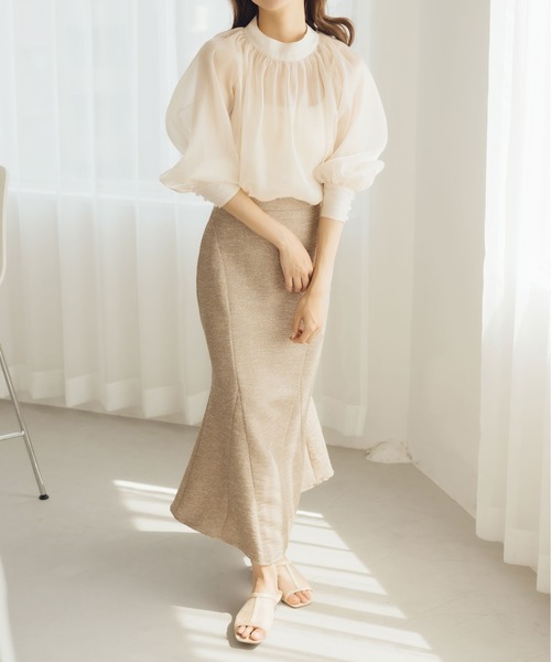 fupel（フぺル）の「シャイニーシアーブラウス（シャツ/ブラウス