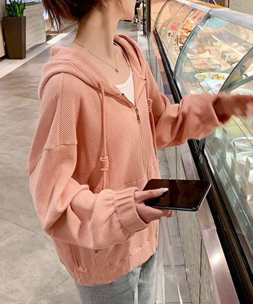 Amulet（アミュレット）の「ジップアップパーカー（パーカー・レディース・グレー/サーモンピンク・L/M/XL）」の15枚目の写真