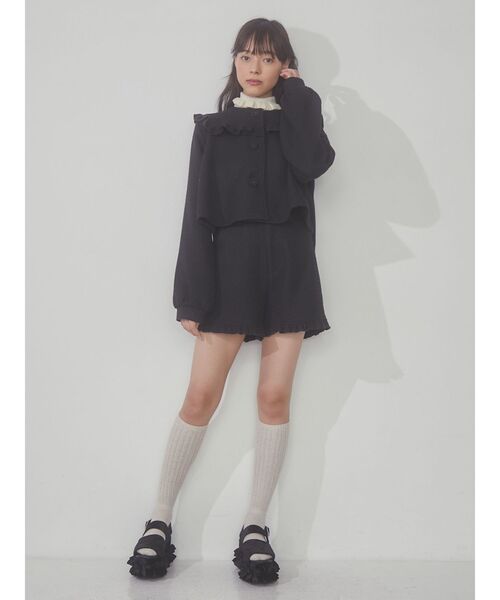 merry jenny(メリージェニー)の「ツイードフリルショートパンツ【セットアップ対応可能】(チノパンツ・レディース・オフホワイト/ブラック・FREE)」の15枚目の写真