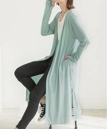 接触冷感UVカット サムホール ロングカーディガン