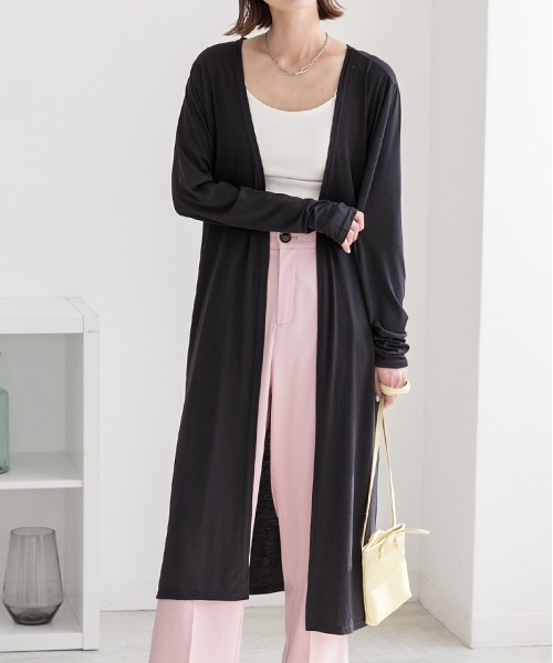 セール】接触冷感UVカット サムホール ロングカーディガン