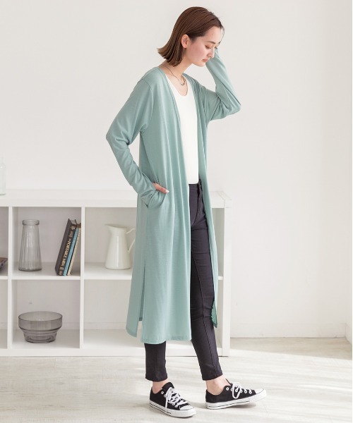 ad thie(アドティエ)の「接触冷感UVカット サムホール ロングカーディガン(カーディガン/ボレロ・レディース・オフホワイト/ブラック/オレンジ系その他4/ミント/ダークブラウン・FREE/LL)」の21枚目の写真