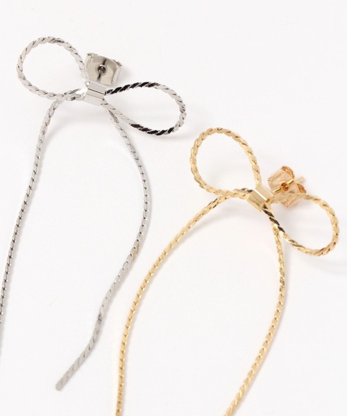 Heather（ヘザー）の「ロングラインリボンピアス　969505（ピアス（両耳用）・レディース・シルバー/ゴールド・ONE SIZE）」の3枚目の写真