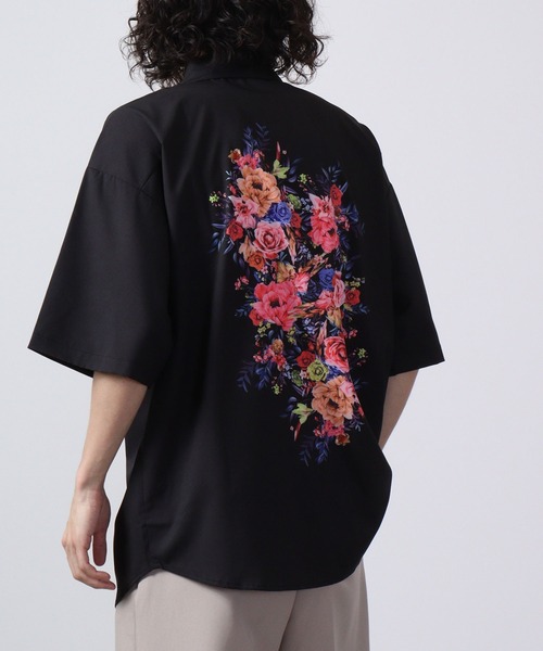 CIAO（チャオ）の「ciao バタフライ＆フラワーシャツ 半袖（シャツ/ブラウス・メンズ・ブラック系その他/ブラック系その他3/ブラック/ブラック系その他2・M/L）」の11枚目の写真