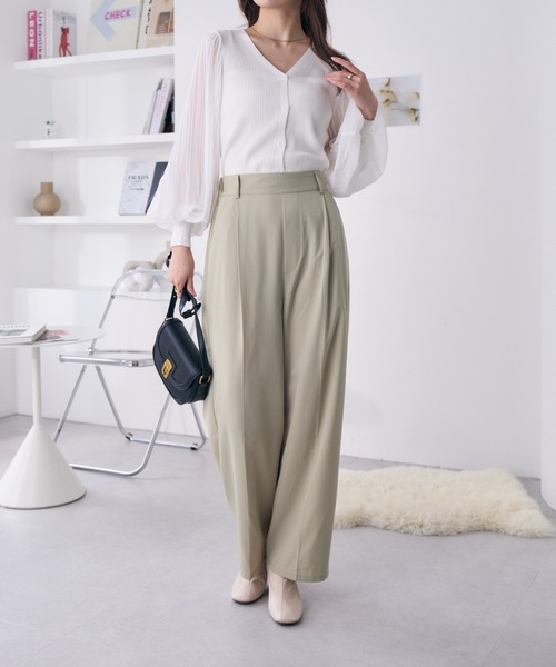 Ada.（エイダ）の「異素材スリーブVネックニットトップス（ニット/セーター・レディース・ベージュ/ホワイト/ブラック・FREE）」の20枚目の写真