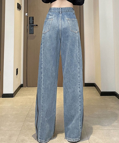 GLAMOROUS JANE(グラマラスジェーン)の「ZIPデザインデニムワイドパンツ(デニムパンツ・レディース・ブルー・M/L)」の4枚目の写真