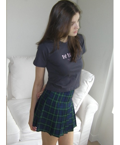LETTER FROM MOON(レターフロムムーン)の「A'GEM/9 × .kom『LETTER FROM MOON/レターフロム ムーン』Triple Butterfly Crop Short Sleeve T-shirts/トリプル蝶クロップ 半袖カットソー(Tシャツ/カットソー・メンズ・ホワイト/ブラック・FREE)」の7枚目の写真
