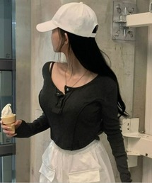 BEIDELLI | [BELLIDE MADE] スリムスナップボタン長袖Tシャツ(Tシャツ/カットソー)