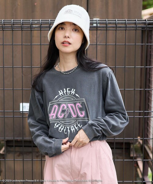 tシャツ ACDC HIGH VOLTAGE フリル ロンT / エーシーディーシー ハイボルテージ フリルロンT  / ロックＴシャツ / バンドＴ セール】ACDC HIGH VOLTAGE フリル ロンT / エーシーディーシー