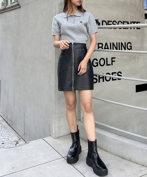 engrave レザースカート ifsixwasnine 14th T.T系 フロントジップフェイクレザー／スカート｜INGNI(イング) 公式通販