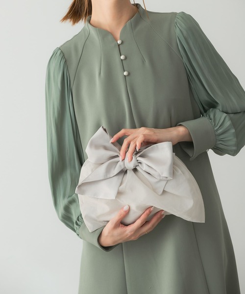 URBAN RESEARCH ROSSO WOMEN（アーバンリサーチ　ロッソ）の「kaene　オーガンジー重ねリボンバッグ（ハンドバッグ・レディース・ブラック/ベージュ系その他・FREE）」の5枚目の写真