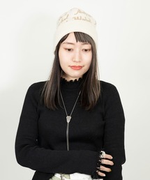 CA4LA 装飾付きベージュニット帽 EX WINTER 5(ONESIZE BEIGE): ニットキャップ｜帽子通販｜CA4LA