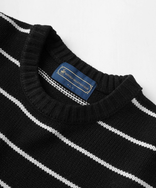 BEVERLY HILLS POLO CLUB（ビバリーヒルズポロクラブ）の「【BEVERLY HILLS POLO CLUB/ビバリーヒルズポロクラブ】ワンポイントロゴ刺繍 ローゲージ クルーネック 長袖ニット/ ビッグシルエット（ニット/セーター・レディース・ブラック系その他/ネイビー×ホワイト/グレー/ブラック/ベージュ/アイボリー/ネイビー・M/L/XL）」の10枚目の写真