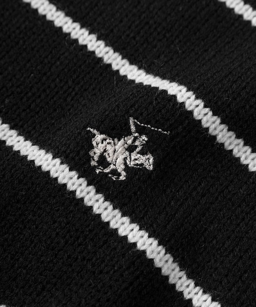 BEVERLY HILLS POLO CLUB（ビバリーヒルズポロクラブ）の「【BEVERLY HILLS POLO CLUB/ビバリーヒルズポロクラブ】ワンポイントロゴ刺繍 ローゲージ クルーネック 長袖ニット/ ビッグシルエット（ニット/セーター・レディース・ブラック系その他/ネイビー×ホワイト/グレー/ブラック/ベージュ/アイボリー/ネイビー・M/L/XL）」の11枚目の写真