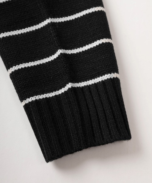 BEVERLY HILLS POLO CLUB（ビバリーヒルズポロクラブ）の「【BEVERLY HILLS POLO CLUB/ビバリーヒルズポロクラブ】ワンポイントロゴ刺繍 ローゲージ クルーネック 長袖ニット/ ビッグシルエット（ニット/セーター・レディース・ブラック系その他/ネイビー×ホワイト/グレー/ブラック/ベージュ/アイボリー/ネイビー・M/L/XL）」の13枚目の写真