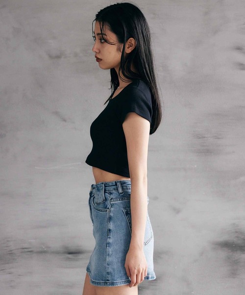 ENVYM(アンビー)の「ストレッチデニムスカート(デニムスカート・レディース・ブラック/ブルー・SMALL/MEDIUM)」の7枚目の写真
