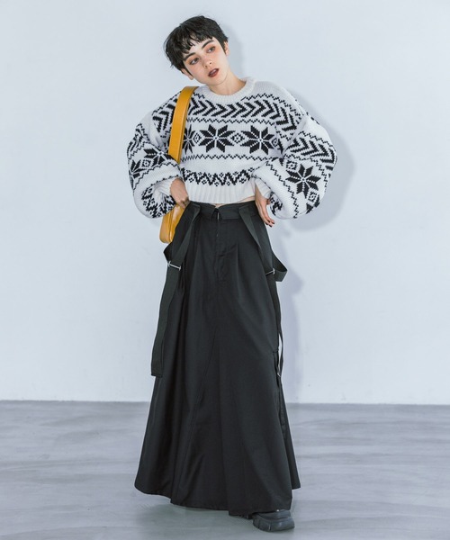 PAGEBOY（ページボーイ）の「ノルディックショートプルオーバー（ニット/セーター・レディース・ホワイト/ブラック・FREE）」の13枚目の写真