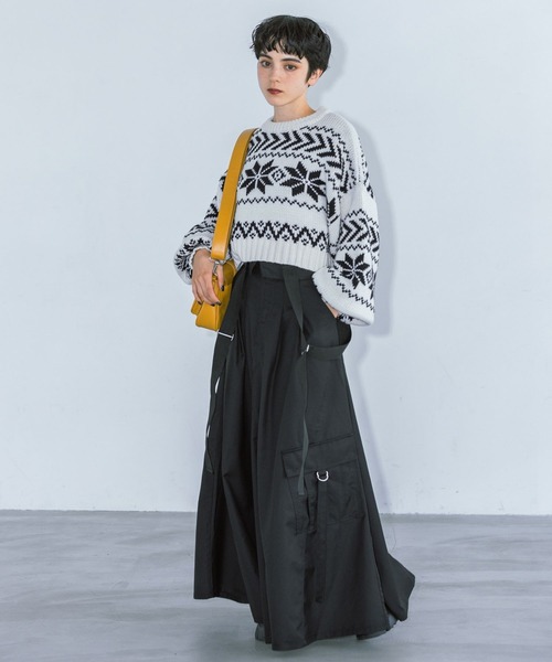 PAGEBOY（ページボーイ）の「ノルディックショートプルオーバー（ニット/セーター・レディース・ホワイト/ブラック・FREE）」の14枚目の写真