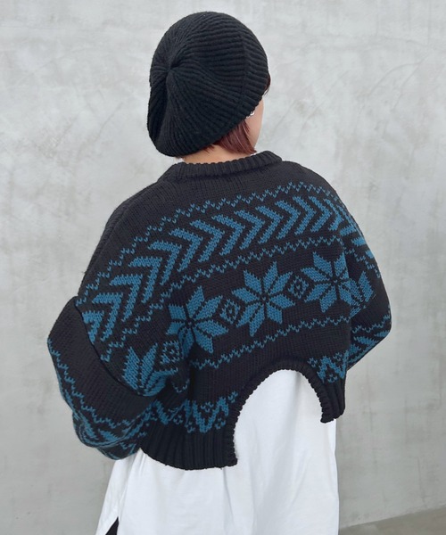 PAGEBOY（ページボーイ）の「ノルディックショートプルオーバー（ニット/セーター・レディース・ホワイト/ブラック・FREE）」の17枚目の写真