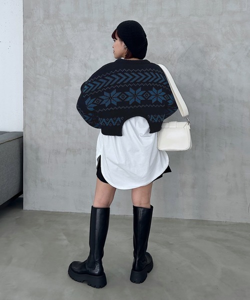 PAGEBOY（ページボーイ）の「ノルディックショートプルオーバー（ニット/セーター・レディース・ホワイト/ブラック・FREE）」の22枚目の写真