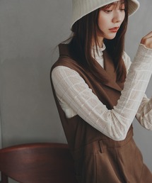 N.（N. Natural Beauty Basic） | 【川津明日香さん着用】◆チェックハイネックシアーインナーカットソー(Tシャツ/カットソー)