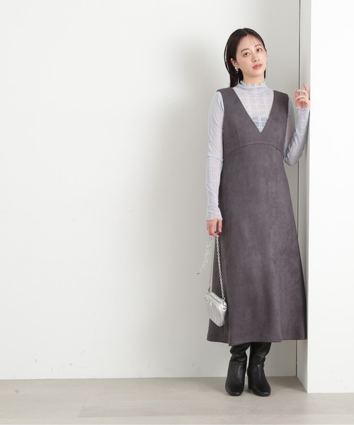 N.（N. Natural Beauty Basic）（エヌエヌナチュラルビューティーベーシック）の「◆チェックハイネックシアーインナーカットソー（Tシャツ/カットソー・レディース・オフホワイト/ブルー・MEDIUM）」の13枚目の写真