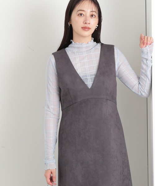 N.（N. Natural Beauty Basic）（エヌエヌナチュラルビューティーベーシック）の「◆チェックハイネックシアーインナーカットソー（Tシャツ/カットソー・レディース・オフホワイト/ブルー・MEDIUM）」の14枚目の写真