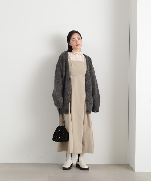 N.（N. Natural Beauty Basic）（エヌエヌナチュラルビューティーベーシック）の「◆チェックハイネックシアーインナーカットソー（Tシャツ/カットソー・レディース・オフホワイト/ブルー・MEDIUM）」の4枚目の写真