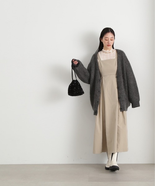 N.（N. Natural Beauty Basic）（エヌエヌナチュラルビューティーベーシック）の「◆チェックハイネックシアーインナーカットソー（Tシャツ/カットソー・レディース・オフホワイト/ブルー・MEDIUM）」の5枚目の写真