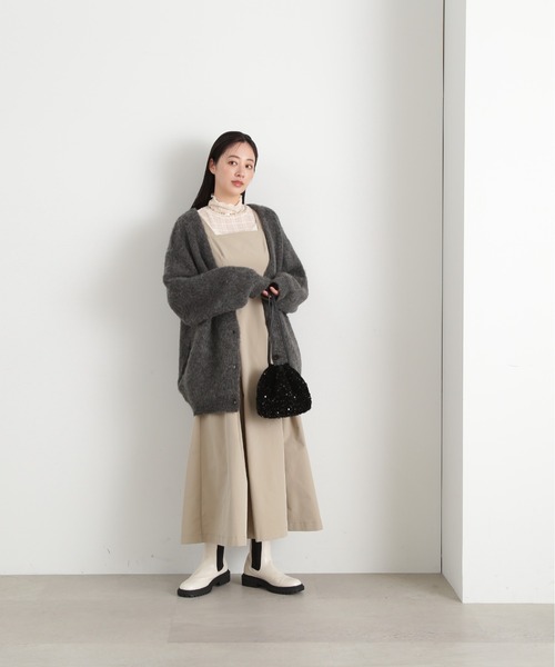 N.（N. Natural Beauty Basic）（エヌエヌナチュラルビューティーベーシック）の「◆チェックハイネックシアーインナーカットソー（Tシャツ/カットソー・レディース・オフホワイト/ブルー・MEDIUM）」の7枚目の写真