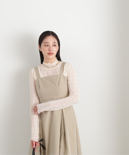 N.（N. Natural Beauty Basic）（エヌエヌナチュラルビューティーベーシック）の「◆チェックハイネックシアーインナーカットソー（Tシャツ/カットソー・レディース・オフホワイト/ブルー・MEDIUM）」の8枚目の写真