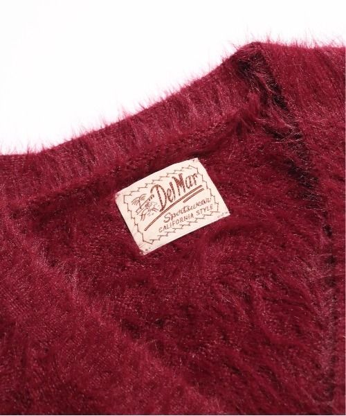 C.E.L.STORE（セルストア）の「DEL MAR sportswear/デルマースポーツウェア 70S SHORT-HAIR CARDIGAN ショートヘアリーカーディガン（カーディガン/ボレロ・メンズ・ワイン/ブラック/グリーン・LARGE/MEDIUM/X-SMALL）」の11枚目の写真