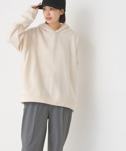 OMNES(オムネス)の「ふわふわフリースパーカー長袖(パーカー・レディース・パープル/チャコール/アイボリー/キャメル・FREE)」の9枚目の写真