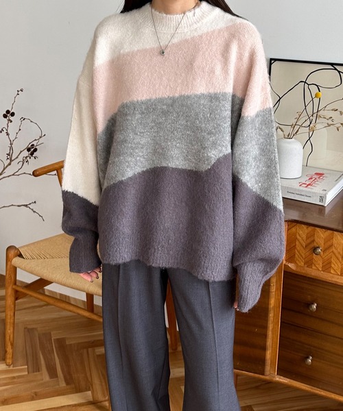 美品♡Loungedress 和紙ニット ゆったり オーバーサイズ フリーサイズ FreeZone セーター ニット 「ユニセックス」 オーバーサイズ