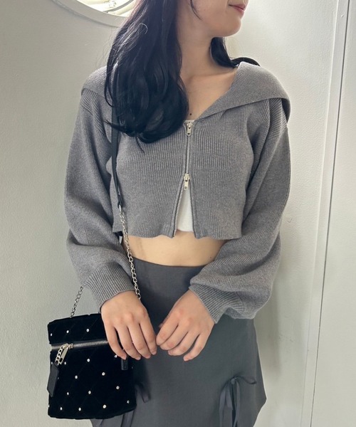 one after another NICE CLAUP（ワンアフターアナザーナイスクラップ）の「newベロアキルティングバニティバッグ（ショルダーバッグ・レディース・ピンク/ミント/ブラック・FREE）」の7枚目の写真