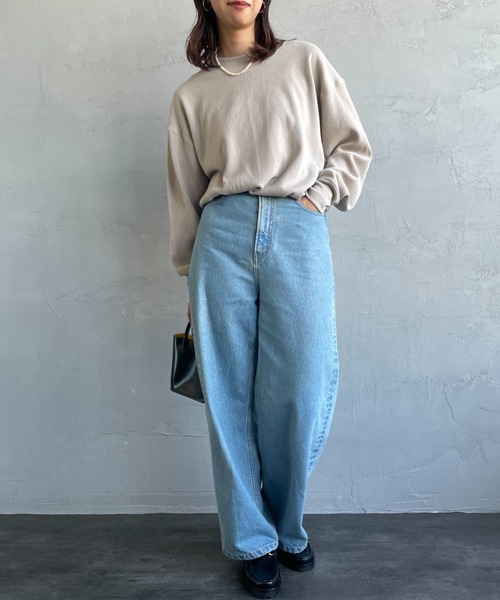 gicipi（ジチピ）の「[GICIPI/ジチピ] ORSO ミラノリブ コットンニットソー（スウェット・レディース・ベージュ/ブラック・3）」の4枚目の写真