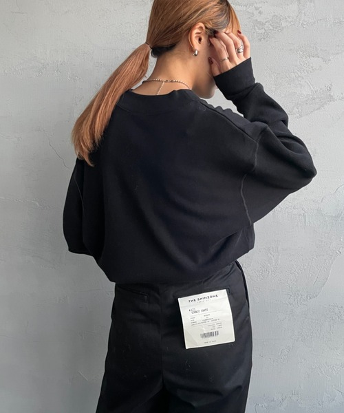 gicipi（ジチピ）の「[GICIPI/ジチピ] ORSO ミラノリブ コットンニットソー（スウェット・レディース・ベージュ/ブラック・3）」の7枚目の写真