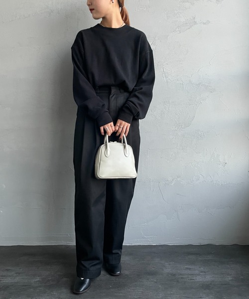 gicipi（ジチピ）の「[GICIPI/ジチピ] ORSO ミラノリブ コットンニットソー（スウェット・レディース・ベージュ/ブラック・3）」の8枚目の写真