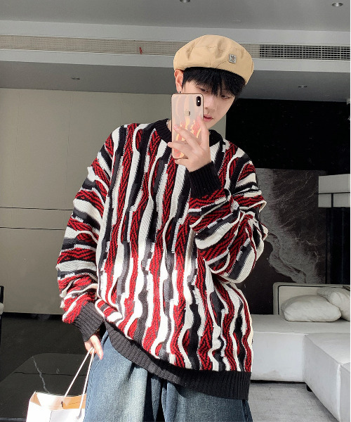 [neos -addictive design-] Loose style Et Multi‑color Jacket Leather Retro Clune Night Prloo Bar