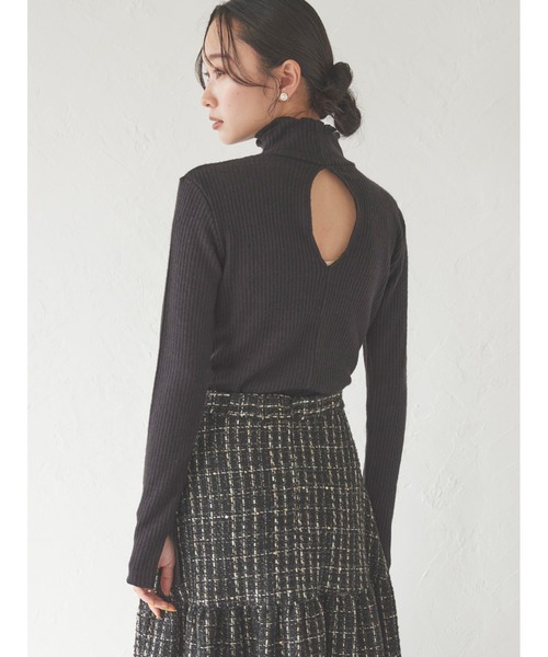 Stylevoice for xxx（スタイルヴォイスフォー）の「バックスリットリブカットソートップス（Tシャツ/カットソー・レディース・ブラック/グレー/レッド・FREE）」の5枚目の写真