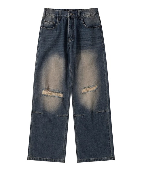 Theater code(シアターコード)の「▲vintage like flare damage denim pants/ヴィンテージライク フレア ダメージ デニムパンツ ワイドレッグ(デニムパンツ・メンズ・ブラック/ブルー・2/3)」の13枚目の写真